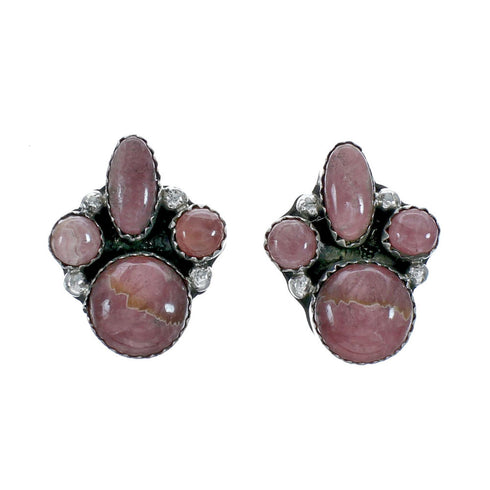 Sterling Silver Rhodochrosite Bead Post Earrings X10307